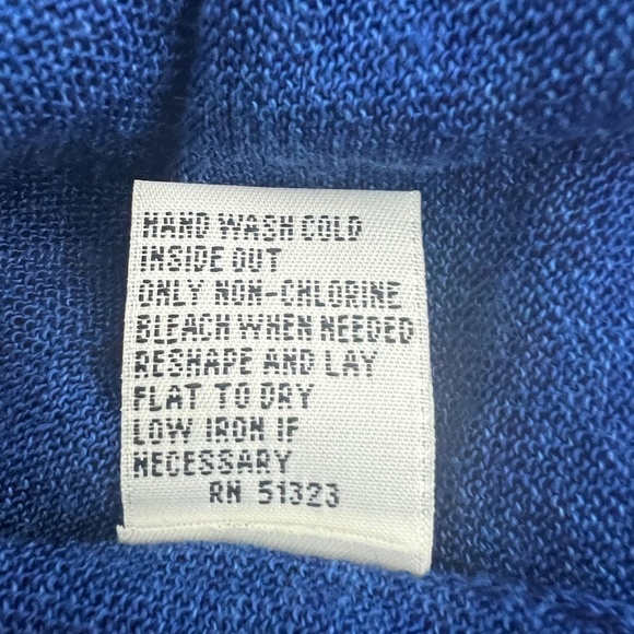 Kenneth Cole Linen Blend Short Sleeve Royal Blue Open Front Cardigan Size Medium - Picture 11 of 12